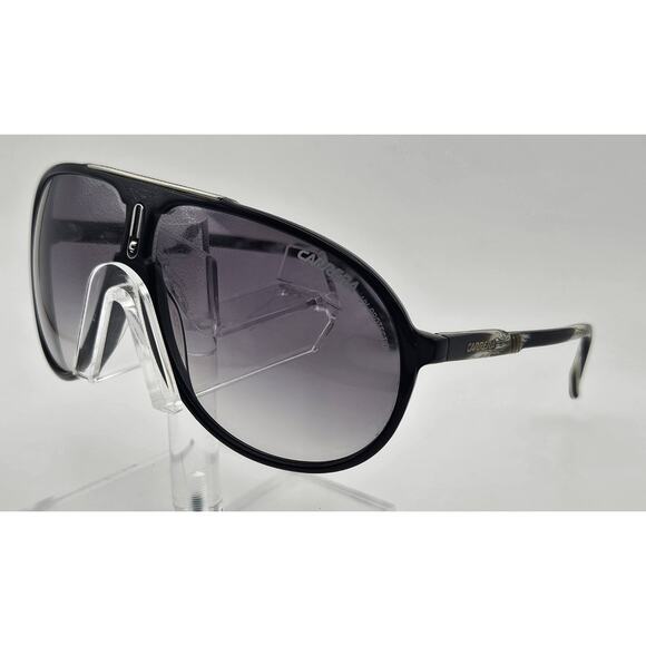 Vtg Carrera Shield Sunglasses Black Purple Gradient Marbled Arms 62 11 135 K6